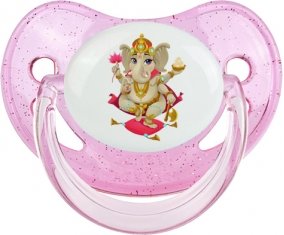 Hindouisme Ganesha : Rose à paillette Tétine embout physiologique