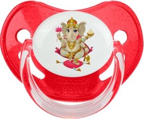 Hindouisme Ganesha : Rouge à paillette Tétine embout physiologique