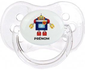 Jouet toys Robot avec prénom : Transparent classique Tétine embout cerise