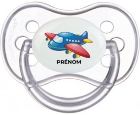 Jouet toys Avion design-1 avec prénom : Transparente classique Tétine embout anatomique