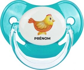 Jouet toys Poule avec prénom : Sucette Physiologique personnalisée