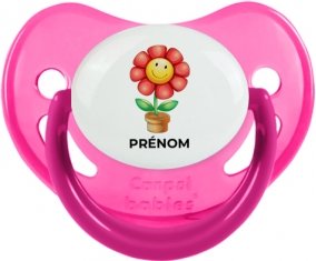 Jouet toys Fleur avec prénom : Rose phosphorescente Tétine embout physiologique