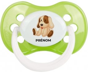 Jouet toys Chiot avec prénom : Vert classique Tétine embout anatomique