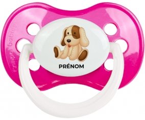 Jouet toys Chiot avec prénom : Rose foncé classique Tétine embout anatomique