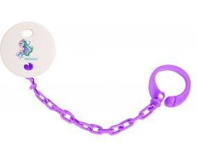 Attache-tétineMy Little Pony Princesse Célestia design-2 avec prénom couleur Violet