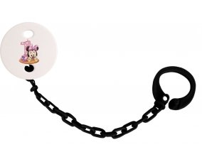 Attache-tétineDisney Minnie Numéro 1 anniversaire couleur Noire