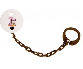 Attache-tétineDisney Minnie Numéro 1 anniversaire couleur Marron