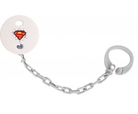 Attache-tétineLogo Superman casse le mur couleur Grise