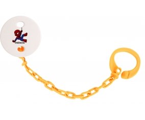 Attache-tétineSpiderman kids design-1 avec prénom couleur Orange