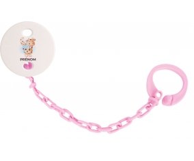 Attache-tétineAnimaux rigolos Girafe couleur Rose clair