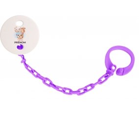 Attache-tétineAnimaux rigolos Girafe couleur Violet