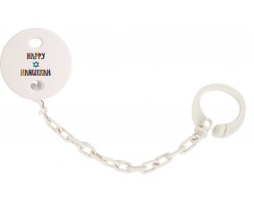 Attache-tétineJudaisme : Happy hanukkah design-2 couleur Blanc