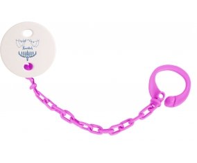 Attache-tétineJudaisme : Hanoukkia design-4 couleur Rose fuschia