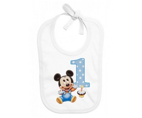 Disney Mickey Numéro 1 anniversaire : Bavoir bébé