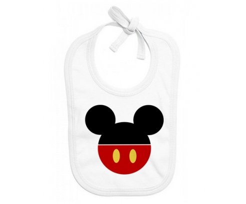 Bavoir bébé personnalisé Disney Mickey short rouge