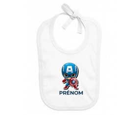 Bavoir bébé personnalisé Captain America kids design-1 avec prénom