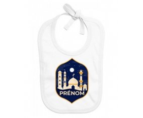 Bavoir bébé personnalisé Islam mosqué avec prénom design-2