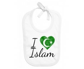 Bavoir bébé personnalisé I love islam