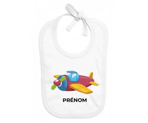 Bavoir bébé personnalisé Jouet toys Avion design-3 avec prénom