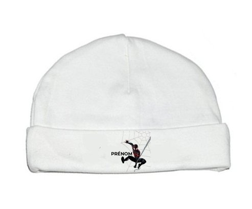 Bonnet bébé personnalisé Spiderman design-4 avec prénom