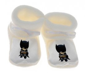 Chausson bébé Batman kids logo de couleur Blanc