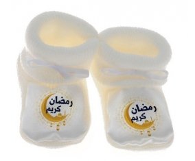 Chausson bébé Islam ramadhan kareem design-1 de couleur Blanc