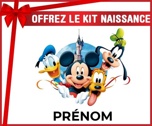 kit naissance bébé personnalisé Disney Mickey donald pluto et bingo design 1 avec prénom