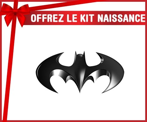 kit naissance bébé personnalisé Batman logo noir