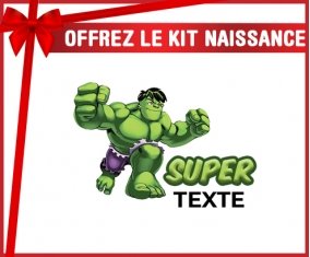 kit naissance bébé personnalisé Super Hulk avec prénom