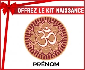 kit naissance bébé personnalisé Om aum sanskrit design-1 avec prénom