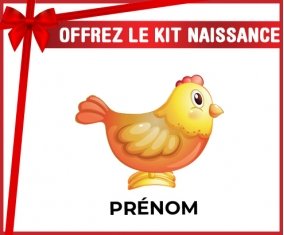 kit naissance bébé personnalisé Jouet toys Poule avec prénom