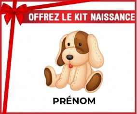 kit naissance bébé personnalisé Jouet toys Chiot avec prénom