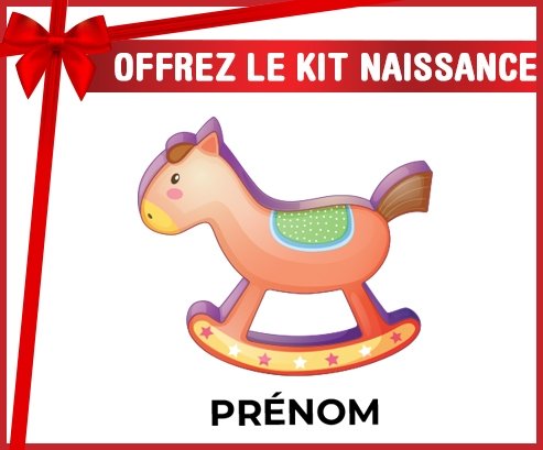 kit naissance bébé personnalisé Jouet toys Cheval à bascule en bois avec prénom