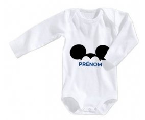 Body bébé Disney Mickey Nœud papillon avec prénom taille 3/6 mois manches Longues