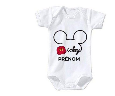 Body bébé Disney Mickey short avec prénom