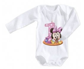 Body bébé Disney Minnie Numéro 1 anniversaire taille 3/6 mois manches Longues