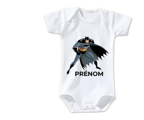 Body Bebe Personnalise Batman Avec Prenom En Coton