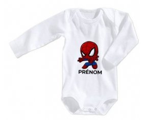 Body bébé Spiderman kids design-2 avec prénom taille 3/6 mois manches Longues