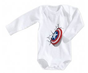 Body bébé Bouclier Captain America casse le mur taille 3/6 mois manches Longues