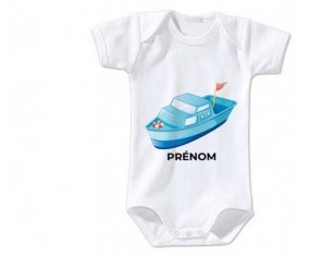 Body bébé Jouet toys Bateau design-3 avec prénom taille 3/6 mois manches Courtes