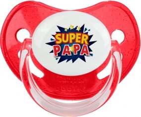 Super PAPA design-1 : Rouge à paillette Tétine embout physiologique