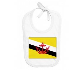 Bavoir bébé personnalisé Drapeau Brunei Darussalam