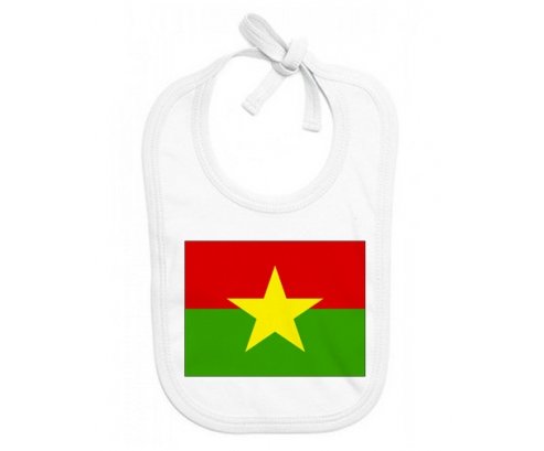 Bavoir bébé personnalisé Drapeau Burkina Faso