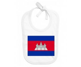 Bavoir bébé personnalisé Drapeau Cambodge