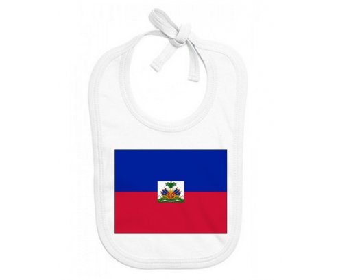 Bavoir bébé personnalisé Drapeau Haïti