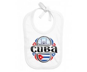 Bavoir bébé personnalisé Flag Cuba