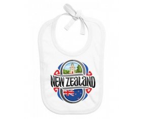 Bavoir bébé personnalisé Flag New Zeland