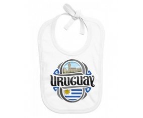 Bavoir bébé personnalisé Flag Uruguay