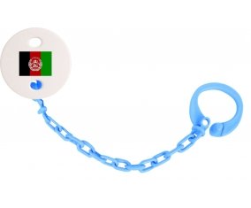 Attache-sucette Drapeau Afghanistan couleur Bleu turquoise