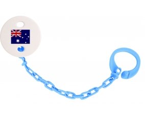 Attache-tétine Drapeau Australie couleur Bleu turquoise